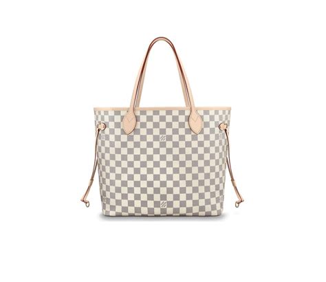 louis vuitton neverfull damier azur mm ivorie grey